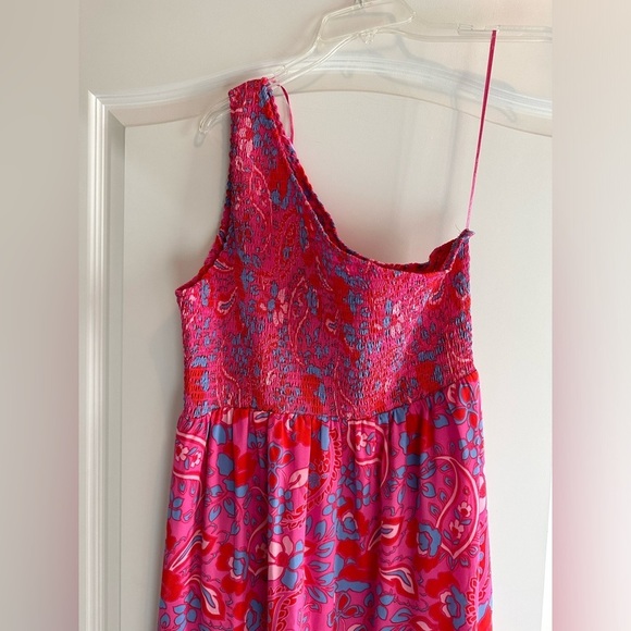 Sugar Lips Sao Paulo Smocked One Shoulder Lys Maxi Dress Large - Picture 3 of 5